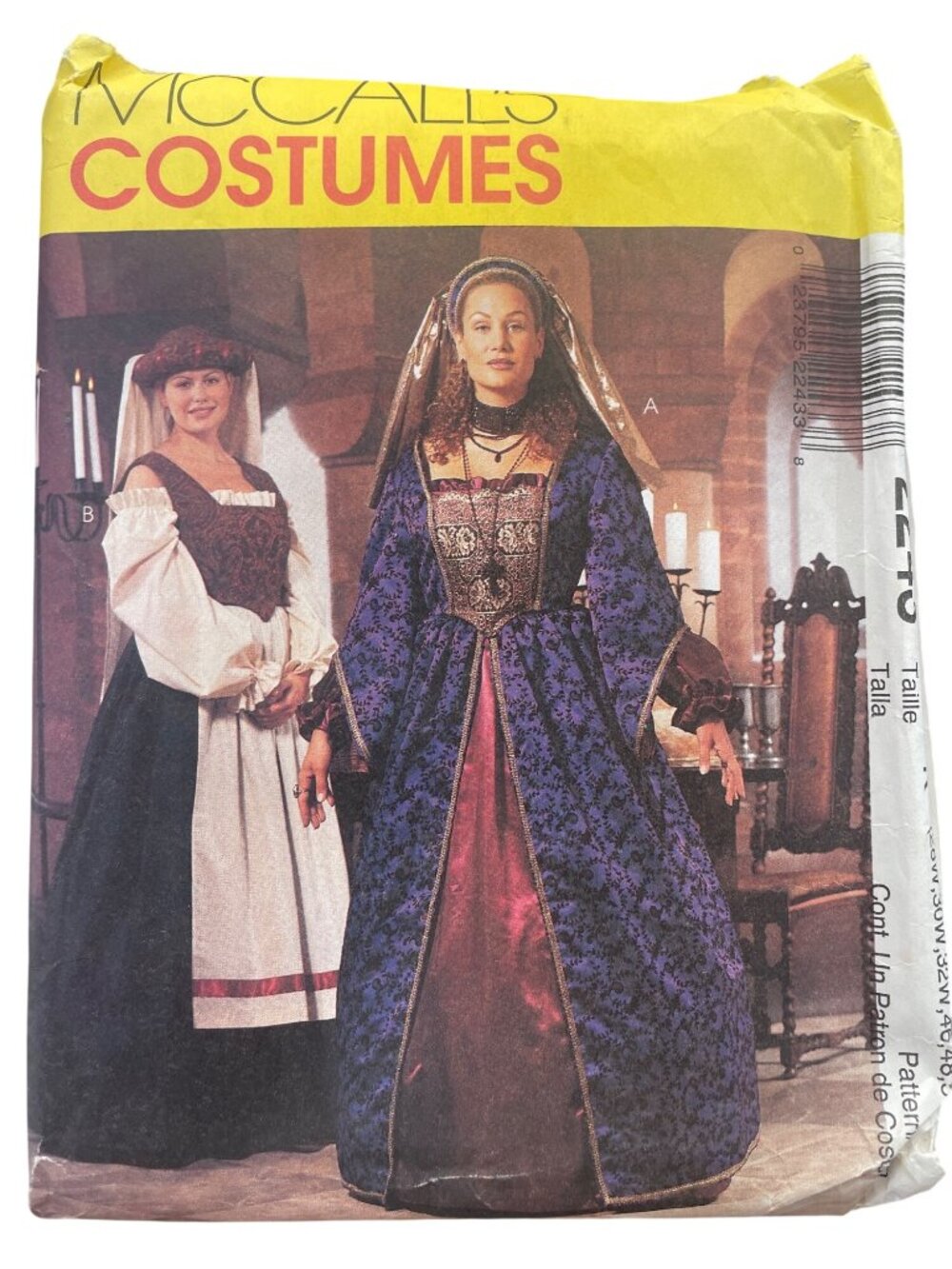 Vintage 90s McCalls 2243 Sewing Pattern Sizes 28W-32W Renaissance Costumes UNCUT